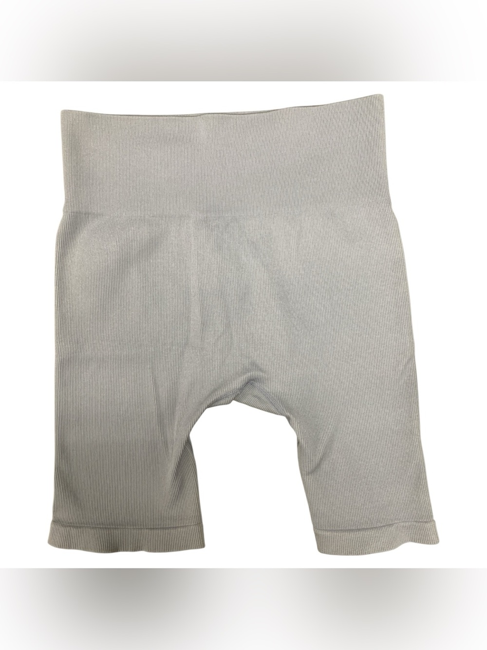 Roots Ribbed High-Waist Biker Shorts - Light Gray Size L